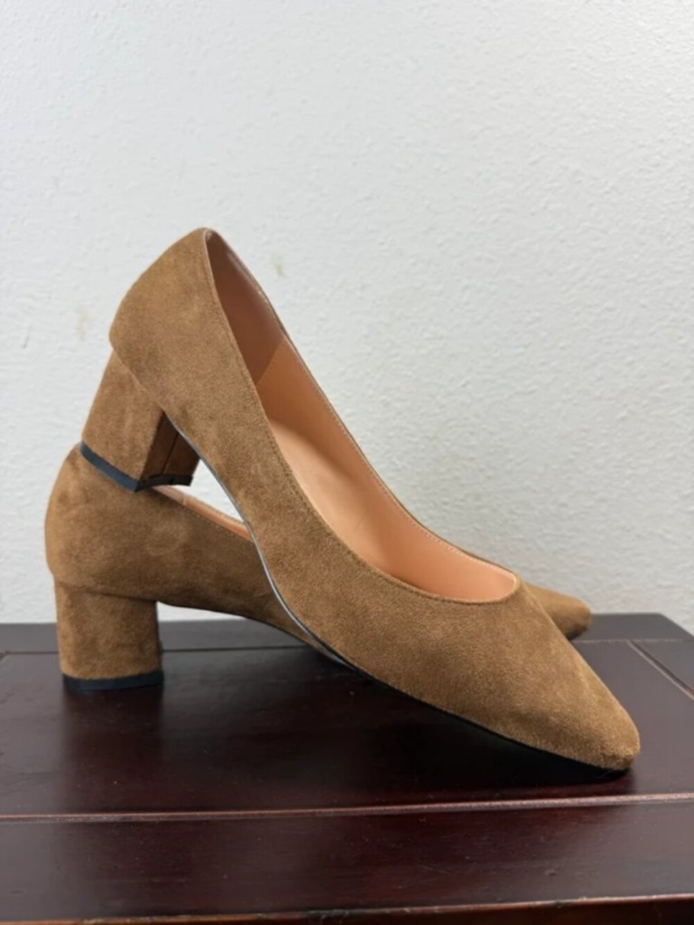 Numaleo Camel Brown Suede Block Heel Pumps / NWOT | Women’s US 12 / EU 43.5